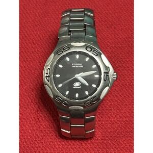 Men's  Fossil Black Dial Blue Stainless Steel  #FS  5002  New Battery